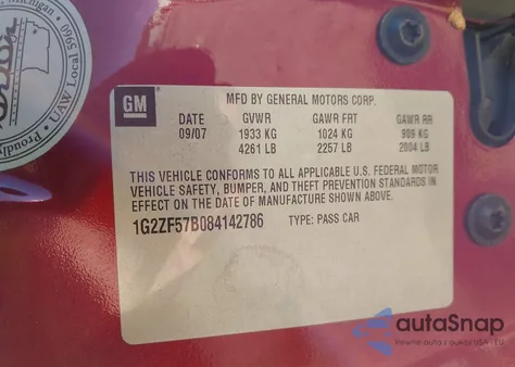 2008 Pontiac G6 Value Leader z USA, uszkodzony, nr VIN 1G2ZF57B084142786